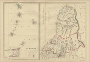 Antique Map the Windward, 1859