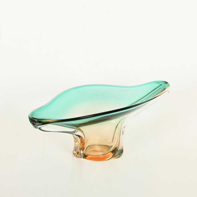 Large Centerpiece in Emerald and Amber Murano Glass attributed to Flavio Poli, Italy, 1960s For Sale - Image 6 of 12