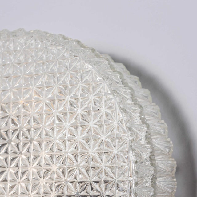 White Czech Clear Diamond Wall Lamp, 1950s For Sale - Image 8 of 11