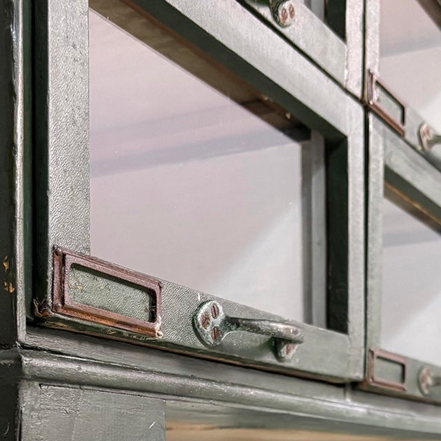 Mid-Century Modern German Dark Green Wooden and Glass Chest of Drawers, 1940s For Sale - Image 11 of 17