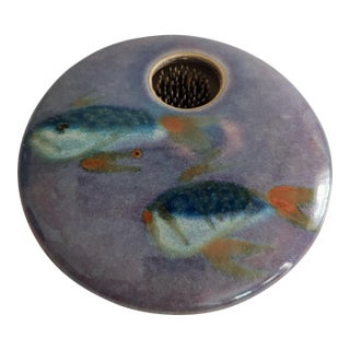 Vintage Georgetown Pottery Ikebana Coy Fish Ceramic Flower Frog For Sale