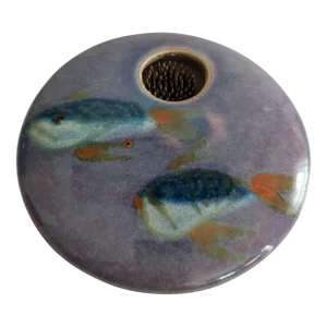 Vintage Georgetown Pottery Ikebana Coy Fish Ceramic Flower Frog
