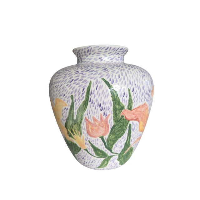Postmodern Vintage 90s Studio Pottery Handcrafted Vase For Sale - Image 3 of 10