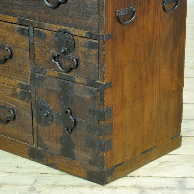 Japanese Tansu Chest of Drawers, 1870 For Sale - Image 12 of 15