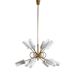 Sputnik Ceiling Light in Brass in the style of Stilnovo, 1950s For Sale