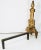 STUNNING! French Baroque brass andirons in detailed Louis XVI style. Included are two torchette andirons with lyre, fruit...