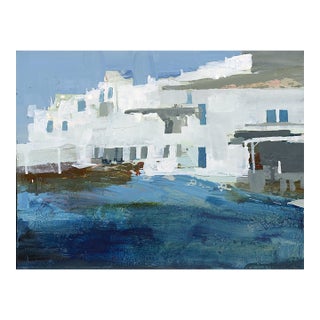Soft Modernist Abstract Coastal Landscape Original Painting For Sale