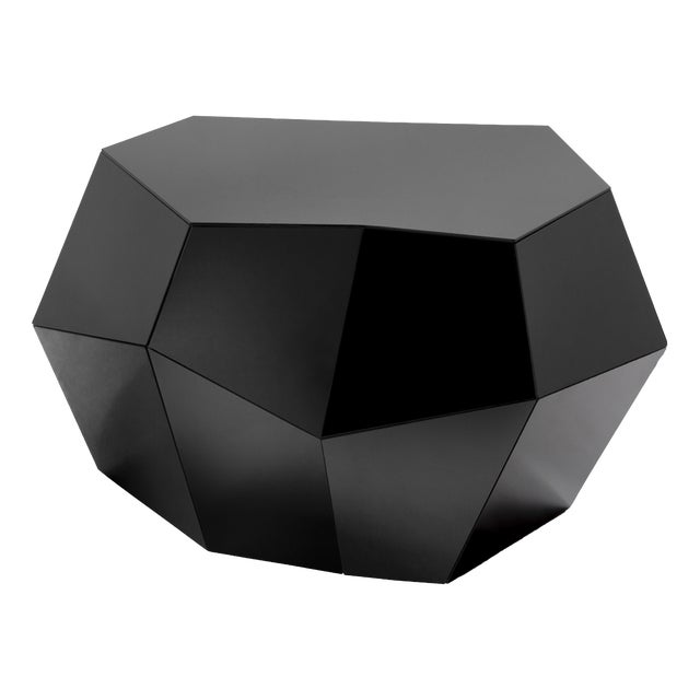 Three Rocks Medium Coffee Table in Black Glass from Insidherland For Sale