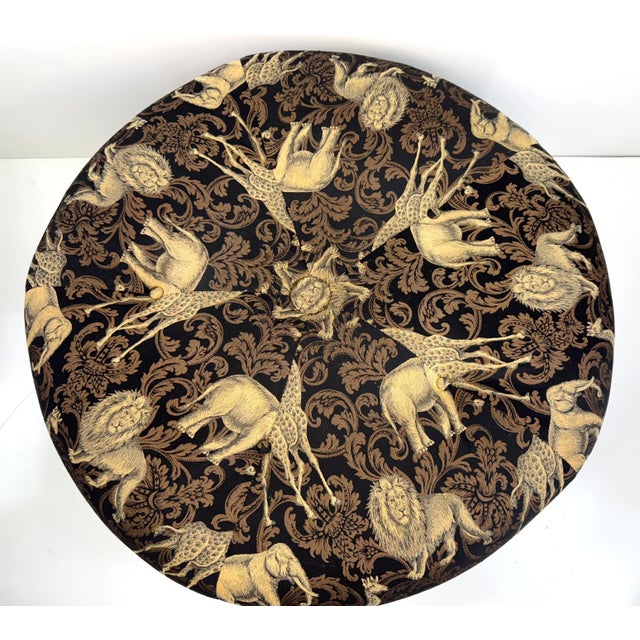 Late 20th Century Massoud Safari Ottoman in Onyx Tapestry With Skirt and Casters For Sale In Little Rock - Image 6 of 14