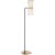 Clarkson Floor Lamp in Black and Hand-Rubbed Antique Brass with Linen Shades Designer: AERIN Height: 58.25" Shade Detail:...