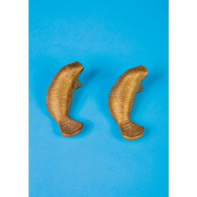 Pair of Brass Manatee For Sale - Image 4 of 11
