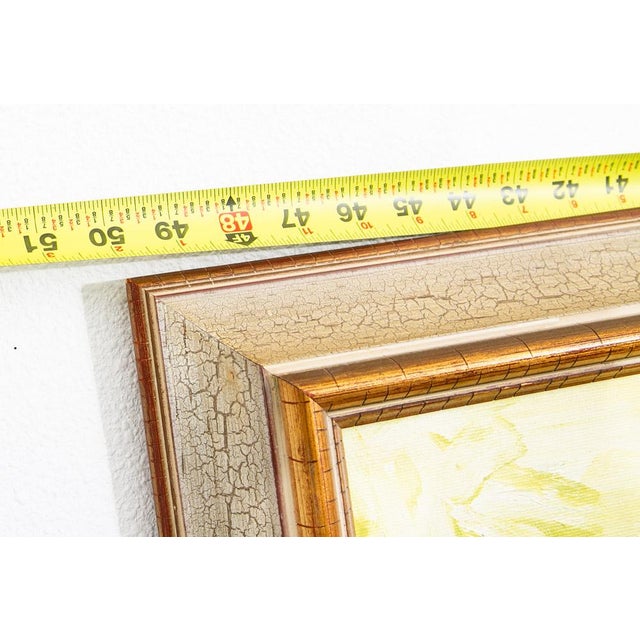 Mid Century Modern Painting Art Abstract Landscape Frame Cityscape Abstract MCM For Sale - Image 11 of 12