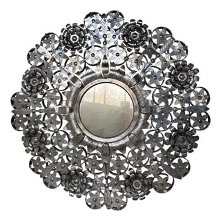 Vintage Mexican Metal Mirror, 1960s For Sale