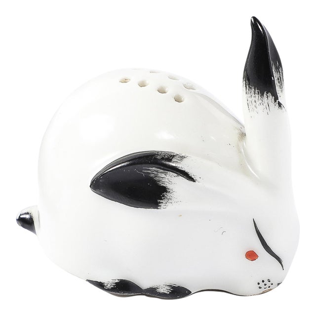 Art Deco Porcelain Bunny Salt Shaker Signed by Marcel Sandoz for Limoges For Sale