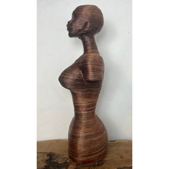 Lara Brown, Large Abstract Lady Sculpture, Rattan Fibre For Sale - Image 6 of 18