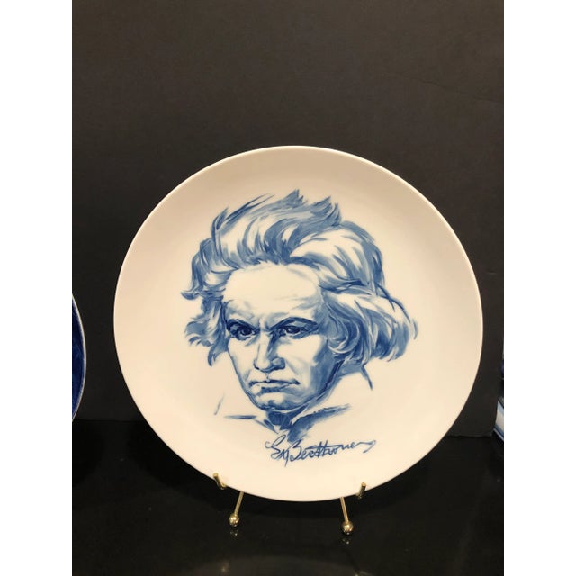 Traditional Meissen Wall Plates of Einstein & Beethoven - A Pair For Sale - Image 3 of 6