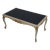 Italian Style Paint Decorated Black Glass Coffee Table For Sale