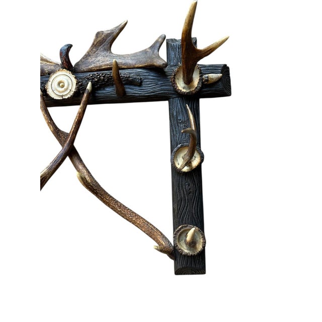 Cabin Antique Antler Hat Rack For Sale - Image 3 of 4