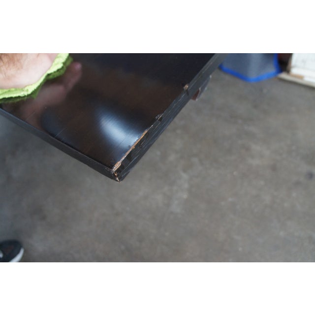 Black Restoration Hardware Wyeth Floating Rectangular Black Oak Modern Dining Table Rh For Sale - Image 8 of 17