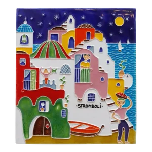 Mediterranean Houses Italian Hand Painted Tile Art by Creazioni Luciano