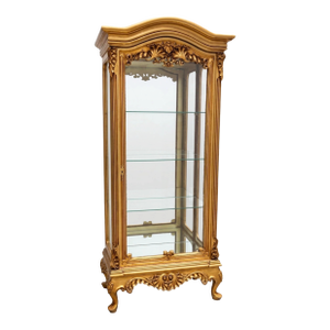 1960s Gold Leaf Curio Display Cabinet