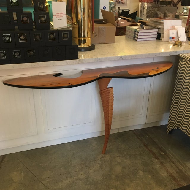 Very attractive and unique handmade post modern console table inspired by the world renowned Italian designer Gio Ponti....