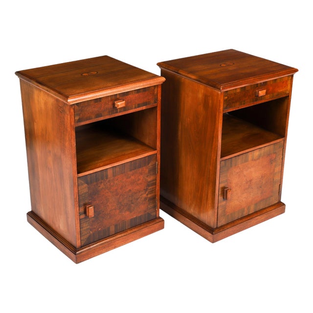 Walnut Erii Sandringham Bedside Cabinets with Royal Provenance, 1950s, Set of 2 For Sale
