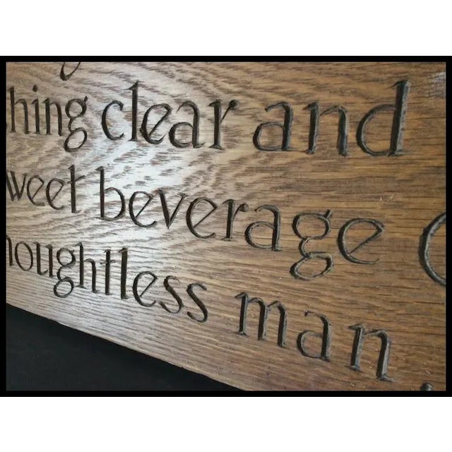 Primitive, Folk Art Hand Carved Wood Sign, God's Beverage, Poetry For Sale - Image 4 of 9