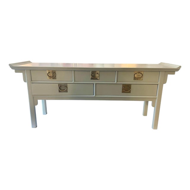 Chinoiserie Painted Pagoda Style Credenza Sideboard by Century Furniture For Sale