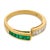 Contemporary Vintage Diamond Emerald 18k Yellow Gold Band, Size 6.5 For Sale - Image 3 of 7