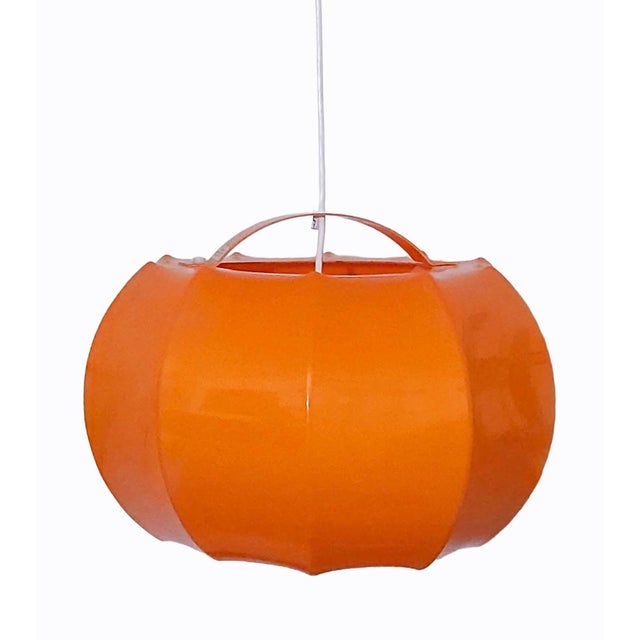 Orange Mid-Century Modern Orange Pendant Lamp from Ilka Plast, Germany, 1970s For Sale - Image 8 of 8