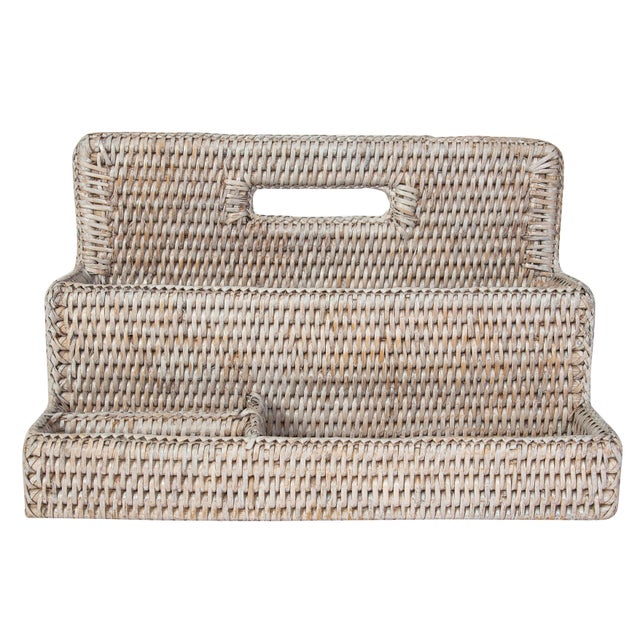 Artifacts Rattan Standing Stationary Sorter in White Wash For Sale In Houston - Image 6 of 6