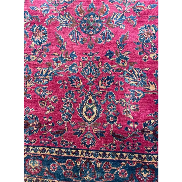 Red Antique Persian Mohajeran Sarouk Rug 4' X 6'4" For Sale - Image 8 of 12