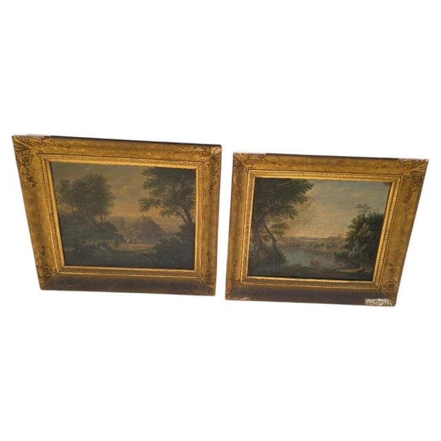 Roman Views, 19th Century, Oil Paintings, Framed, Set of 2 For Sale - Image 12 of 12
