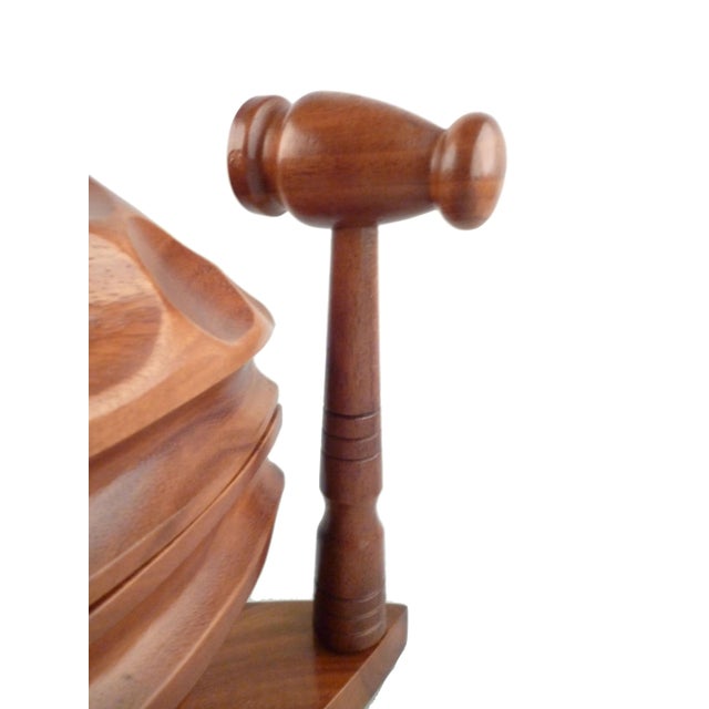 Mid-Century Modern Vintage Hand Carved Monkeypod Nutcracker Box For Sale - Image 3 of 10