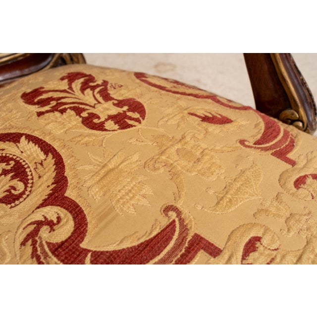 Wood Pair of Southwood Louis XV Style Fauteuil Carved Armchairs For Sale - Image 7 of 18