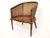 Brown Vintage Regency Style Faux Bamboo Wood and Cane Tub Chair For Sale - Image 8 of 12
