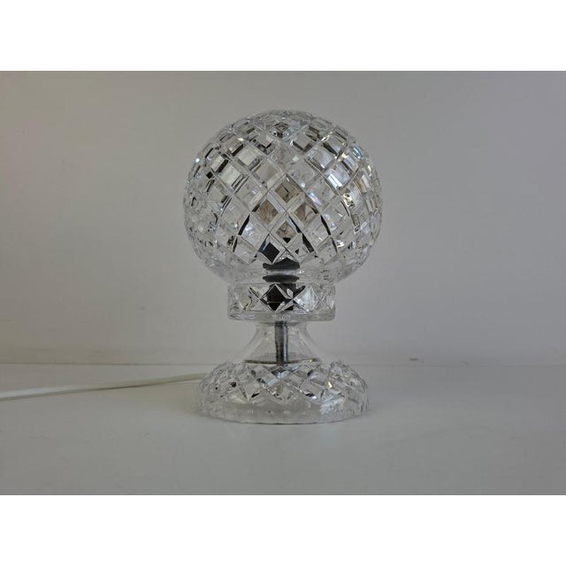 Mid-Century Modern Bohemian Czech Cut Crystal Table Lamp, 1970 For Sale - Image 11 of 14