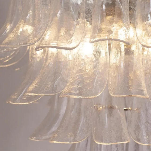 Italian Petal Suspension Lamp in Murano Glass For Sale - Image 9 of 11