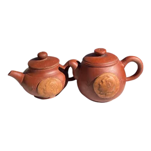 Vintage Chinese Zisha Stoneware Teapots- a Pair