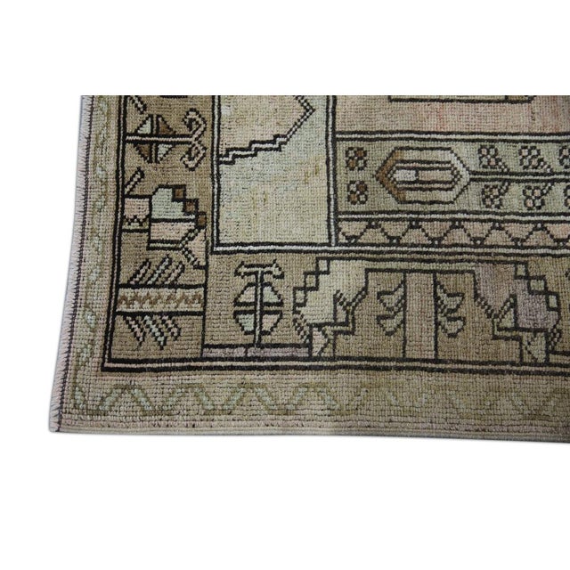 Oriental Hand Knotted Rug Turkish Vintage Oushak 4'3" x 7'5" For Sale In Houston - Image 6 of 8