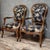 Napoleon III Mahogany Armchairs with Silk-Like Upholstery For Sale - Image 3 of 8