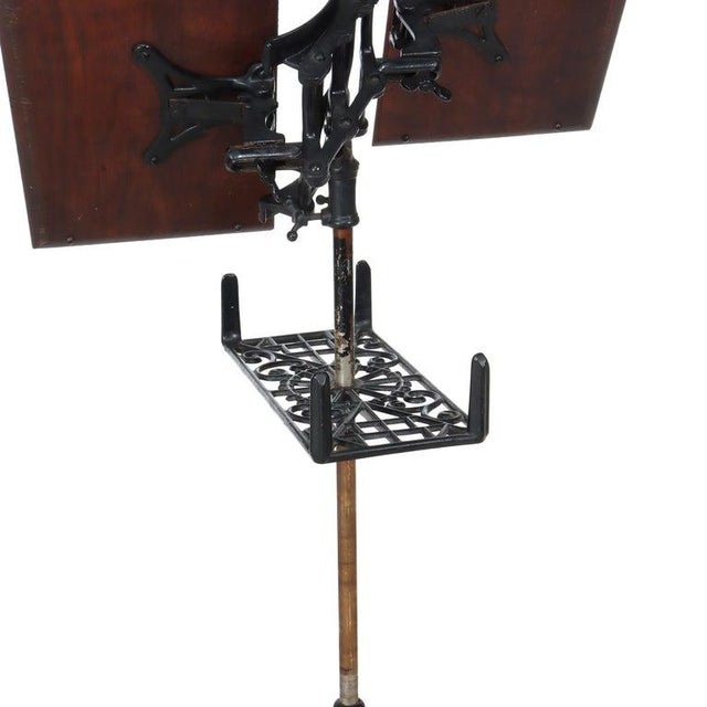 Antique Ebonized Iron & Mahogany Dictionary Stand C1920 For Sale - Image 6 of 7