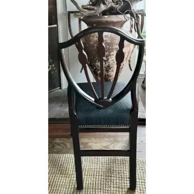 American Federal Shield Back Chair With Inlaid Marquetry and Nailheads For Sale - Image 4 of 11