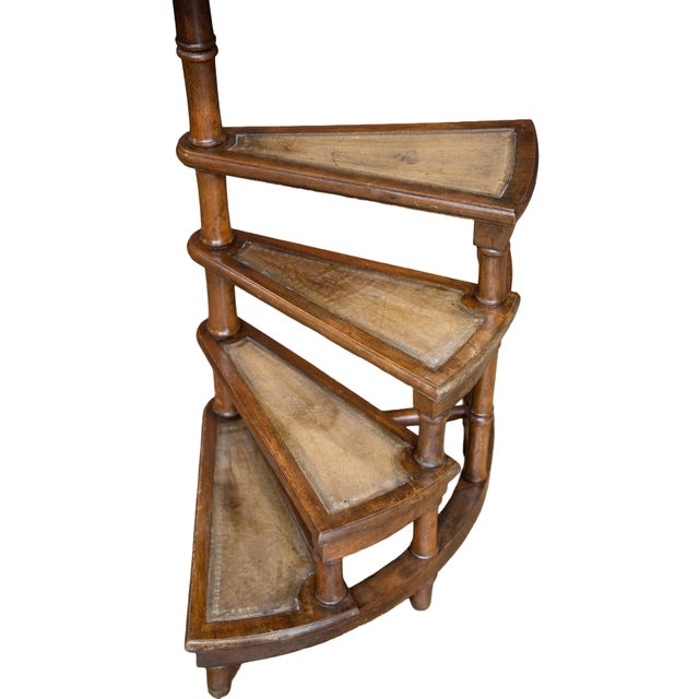 Library Stair Steps of Mahogany and Leather in the Regency Style From England For Sale - Image 4 of 8