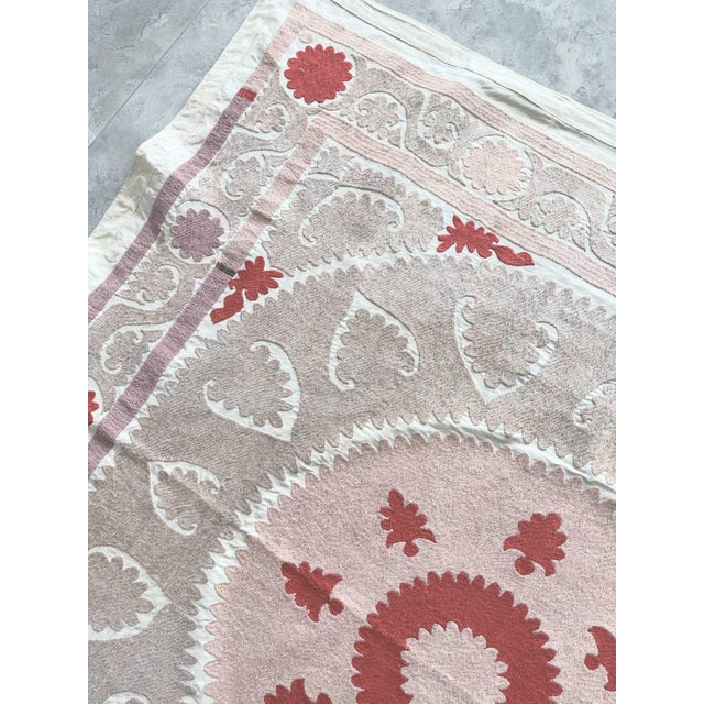 Textile Bohemian Suzani Wall Tapestry For Sale - Image 7 of 9
