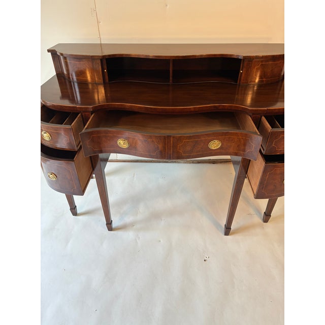 1970s Mahogany Inlayed Sideboard by Baker For Sale In Portland, ME - Image 6 of 13