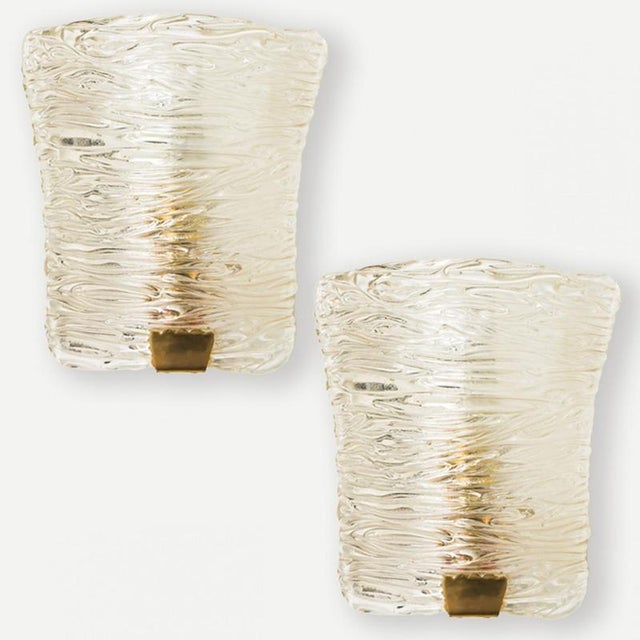 1960s Glass and Brass Wall Light attributed to J. T. Kalmar, 1960s For Sale - Image 5 of 18