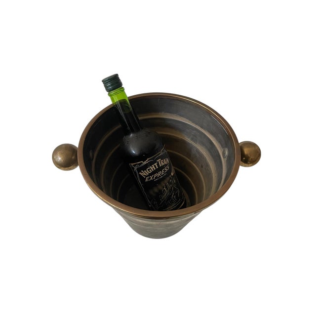 1980s Larry Laslo Art Deco Style Silverplate Champagne Bucket For Sale In San Francisco - Image 6 of 11