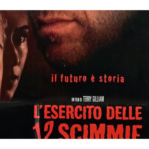Italian 2-Fogli (39 × 55 in.), Universal. Directed by Terry Gilliam, starring Bruce Willis, Madeleine Stowe, Brad Pitt....